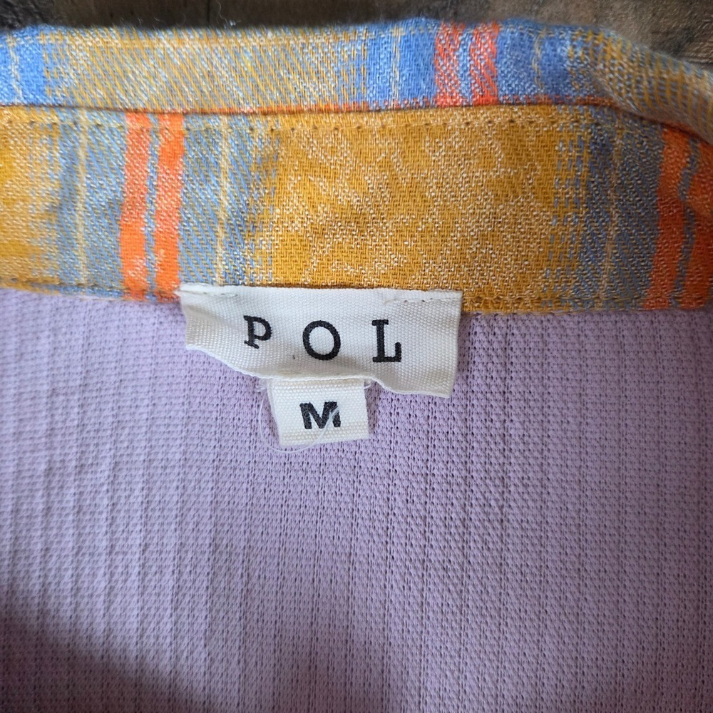 Anthropologie POL Women Medium Patchwork Plaid Floral Button Shirt Boho Festival - Picture 2 of 11
